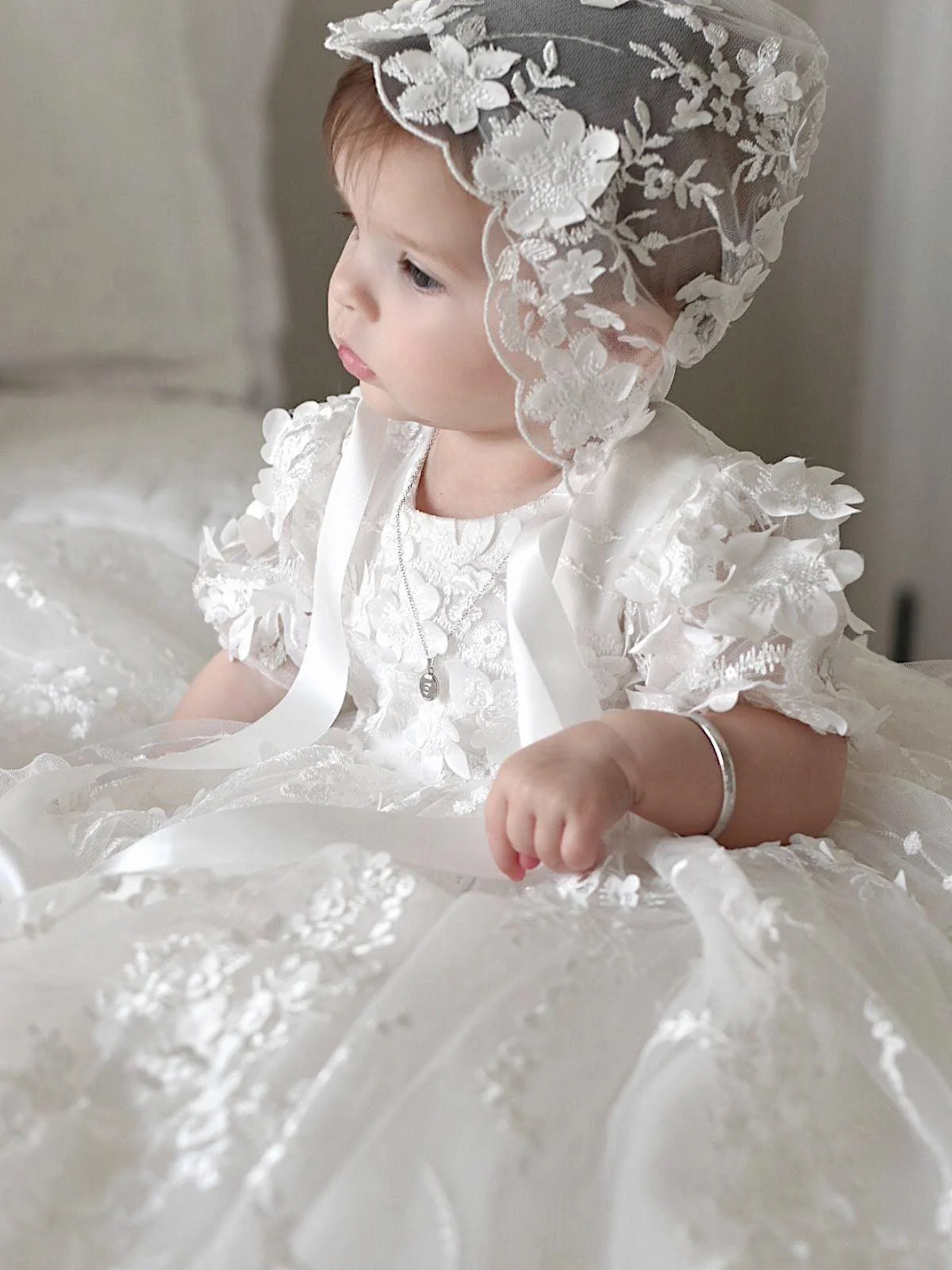 Baptism gown Baptism Dress | Rosalie - B116L - Beautiful ceremony dress delivered to Bath and across the UK