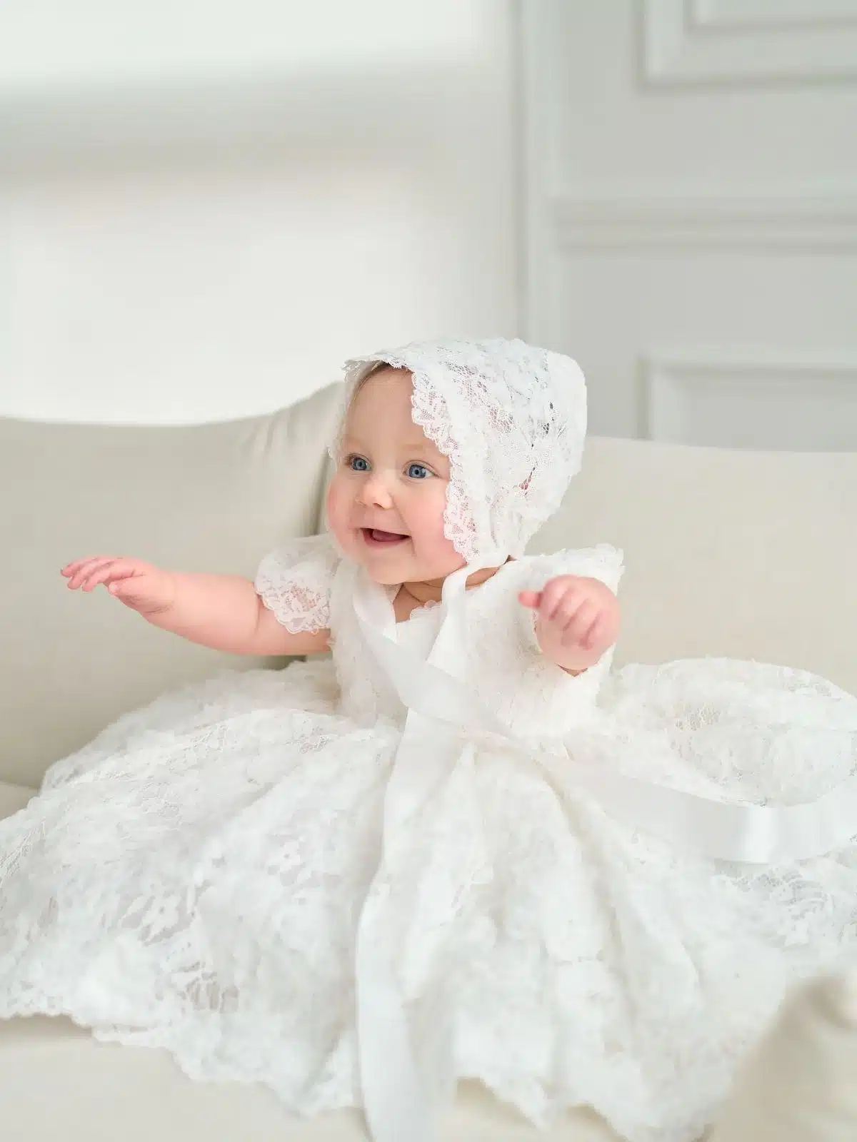 Baptism gown Baptism Dress | Mila - B309 - Beautiful ceremony dress delivered to Newcastle and across the UK