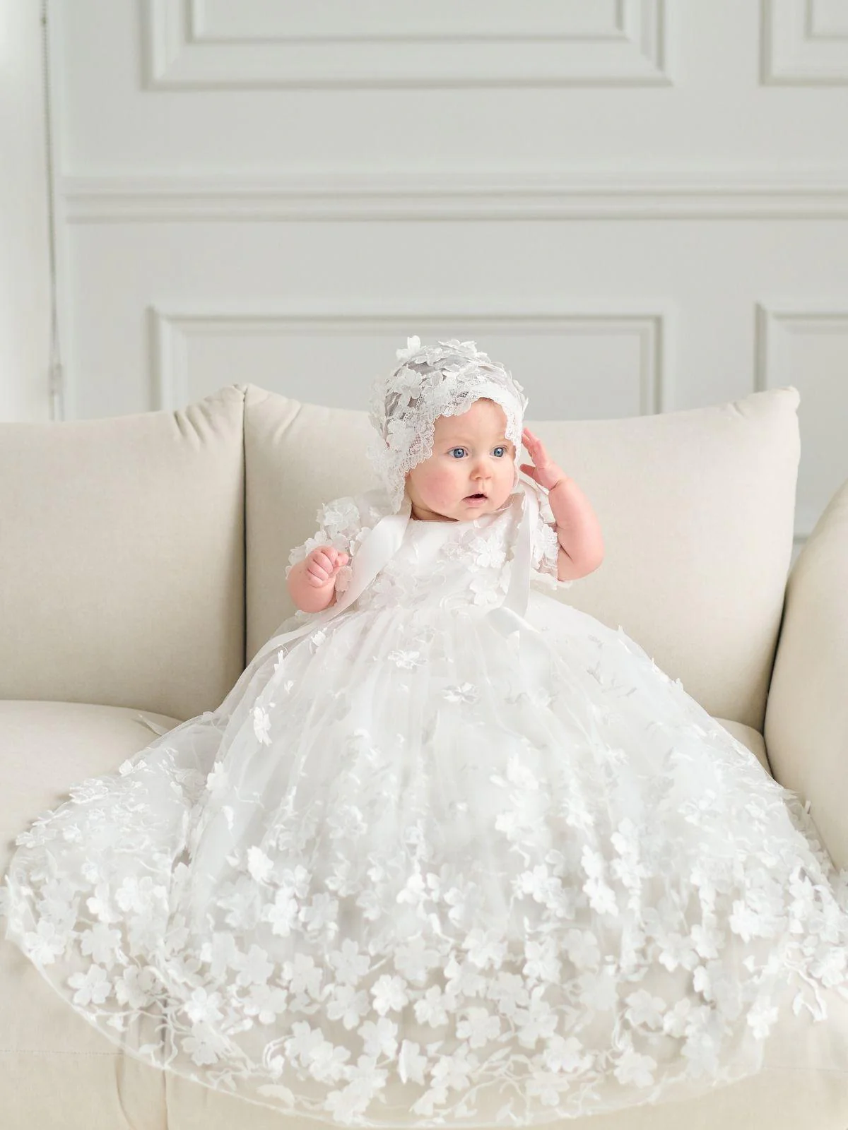Baptism gown Baptism Dress | Liana - BS24L - Beautiful ceremony dress delivered to Sheffield and across the UK